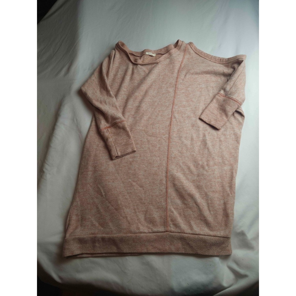 Easel Sweater Womens Medium Pink Cold Shoulder Boho Chic Minimalist Lagenlook